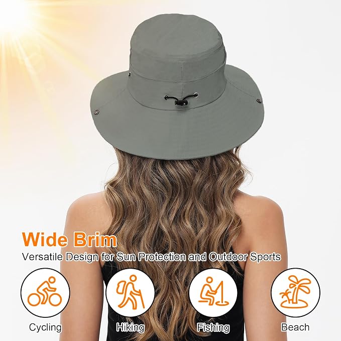 Sun Hats for Women Bucket Hat UV Protection Fishing Hat Wide Brim Safari Hats 2 - Image 5