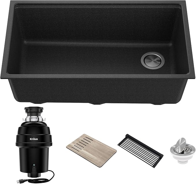 Kraus KGUW2-33MB-100-100, Bellucci Workstation 32 in. Undermount Granite by KRAUS