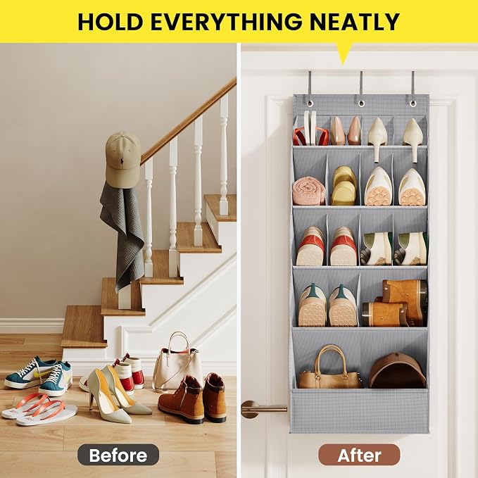 Over the Door Shoe Organizer for Closet, Shoes Rack for Closet - Image 6