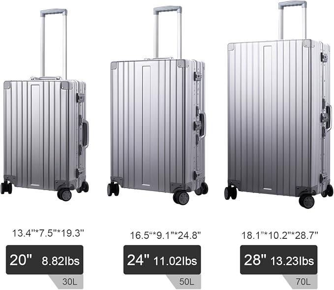 TRAVELKING All Aluminum Carry On Luggage Zipperless Hard Shell Luggage Case - Image 6
