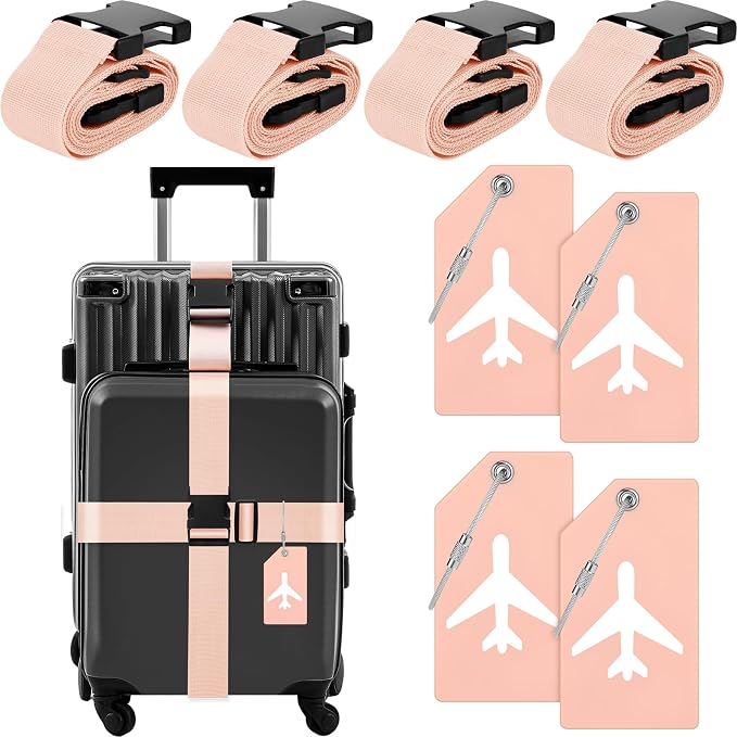 Weewooday 8 Pcs Luggage Straps Suitcase Tags Set by Weewooday