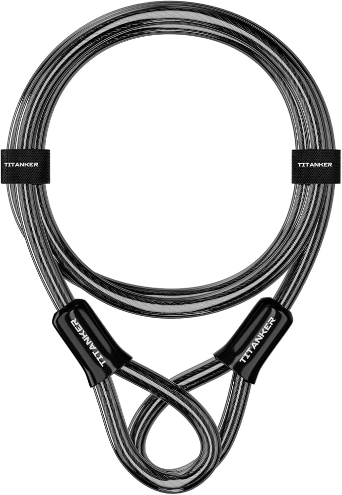 Titanker Bike Lock Cable, 12mm Thick Security Cable by Titanker