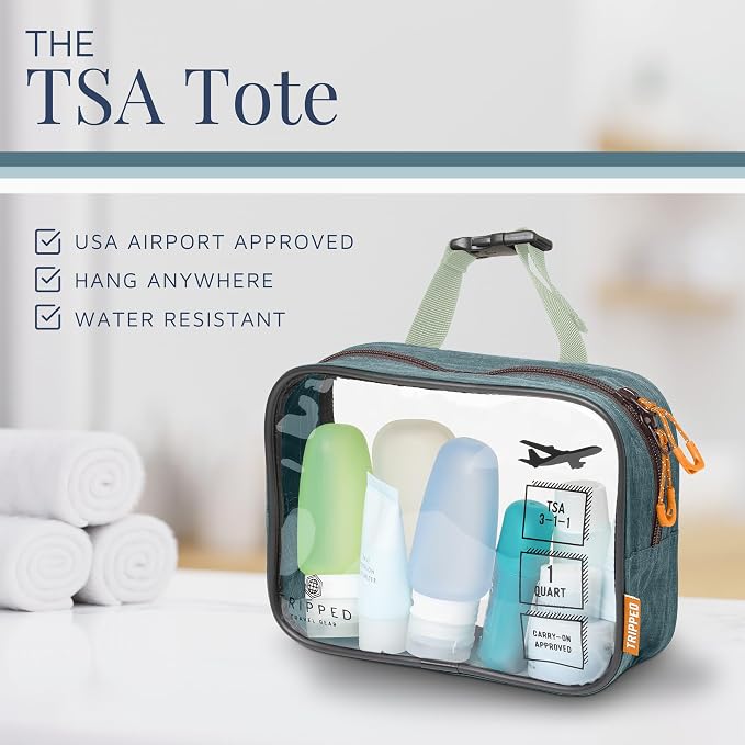 Toiletry Bag Kit Set: Hanging Travel Toiletry Bag + 311 TSA Cosmetic Liquid Bag - Image 5
