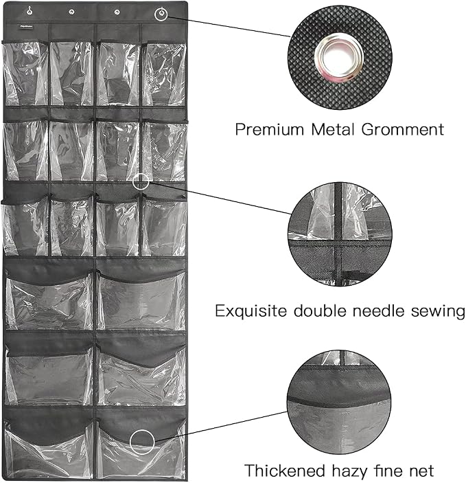 Extra Large Hanging Over Door Shoe Organizer, Closet Shoe Rack - Image 4