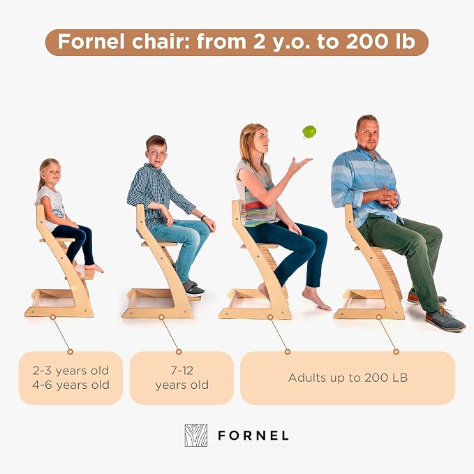 FORNEL Scandinavian Wooden High Chair | The Adjustable Grow-with-Me Chair - Image 4