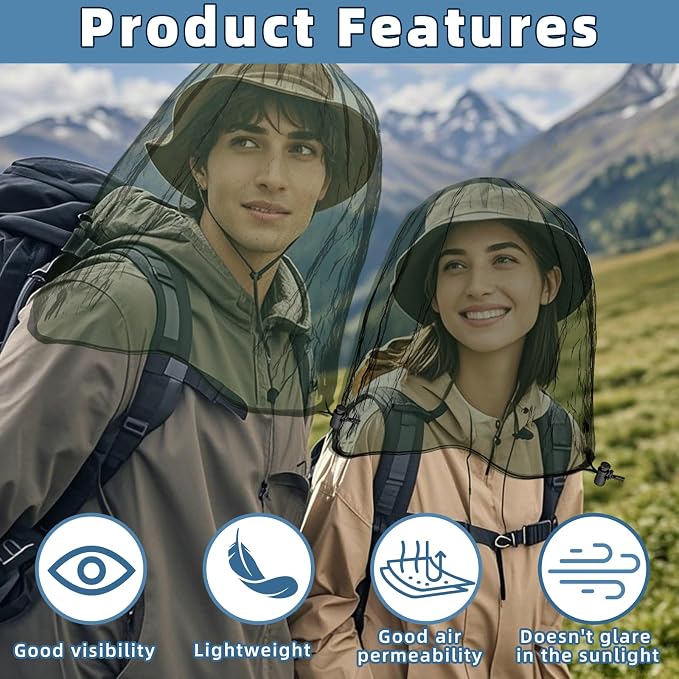 Oversized Mosquito Net 42 x 25 Inches Ultra Large Mosquito Head Net Face Neck - Image 4