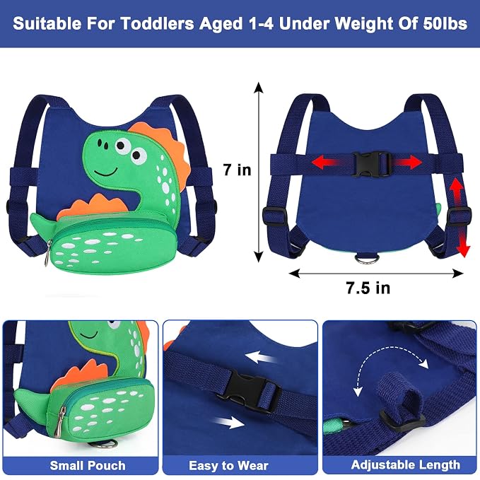 Toddler Harness Leash with Anti Lost Wrist Link, Accmor Cute Dinosaur Kids - Image 2