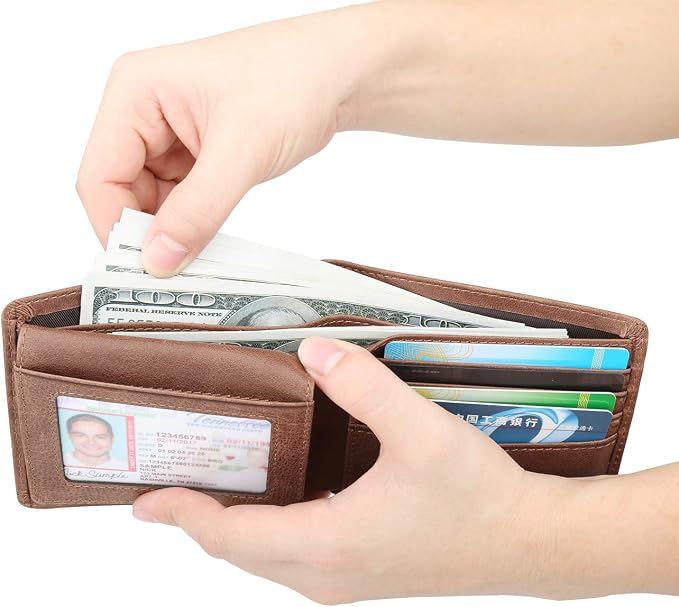 Wallet for Men-Genuine Leather RFID Blocking Bifold Stylish Wallet - Image 6