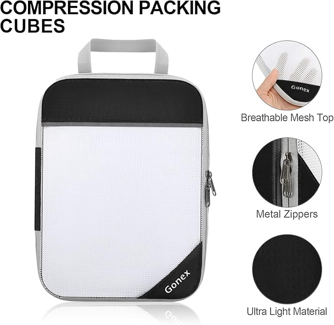 Compression Packing Cubes, Gonex Extensible Storage Mesh Bags Organizers - Image 4