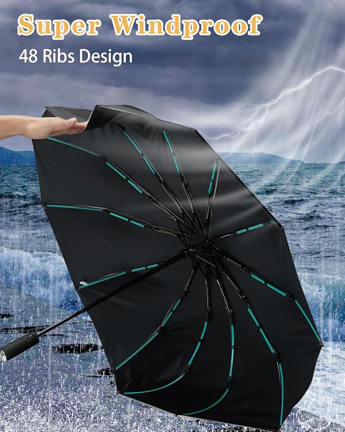 Large Double-Ribs Umbrella Automatic Folding Umbrella - Image 5
