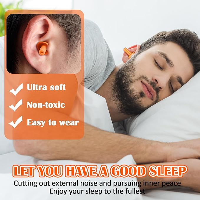 TrelaCo 100 Pairs Ear Plugs Bulk, NRR 29dB Reusable Silicone Ear Plugs - Image 6
