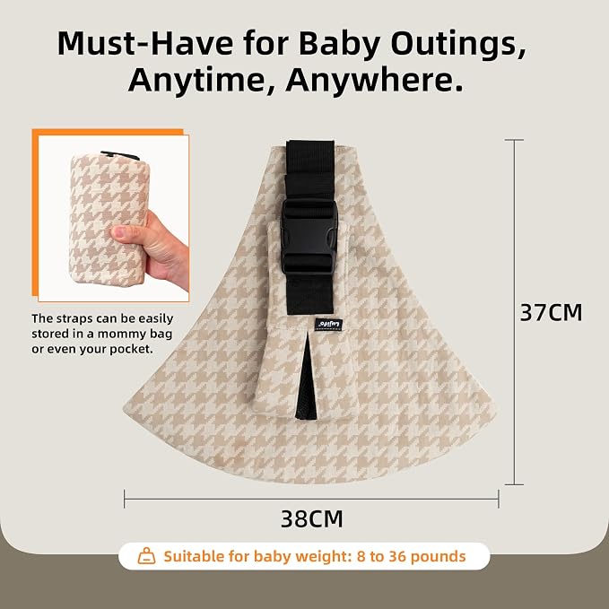 Baby Sling Carrier Newborn to Toddler, 2025 Upgraded Houndstooth Baby Sling - Image 4