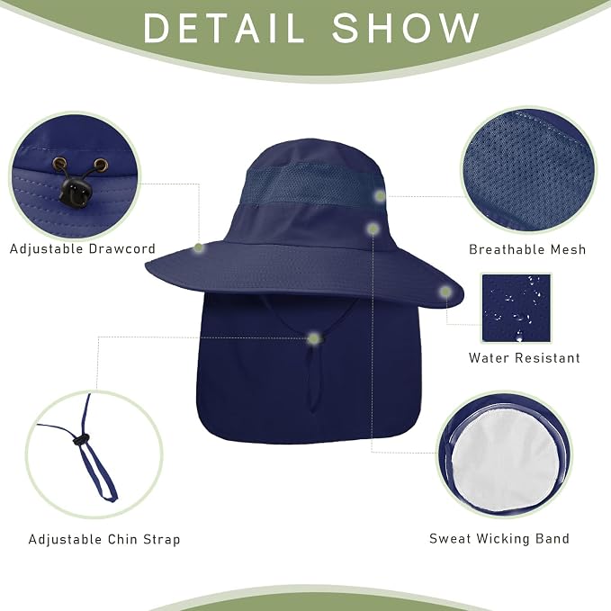 Fishing Hat Breathable Wide Brim Sun Hats - Image 5