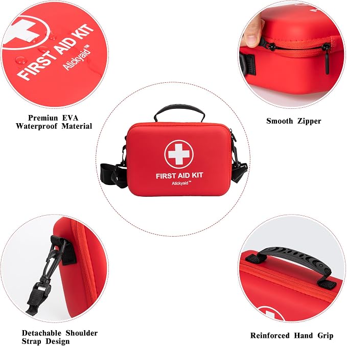 First Aid Kit 340 Piece, Premium Waterproof Hard Shell Medical Kit - Image 4