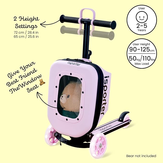 iSporter Luggage Scooter for Kids Ages 2-5 | Ride-On Suitcase Scooters for Boys - Image 5