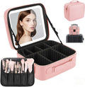 Travel Makeup Bag with LED Mirror, Cosmetic Bags by Emdelifo