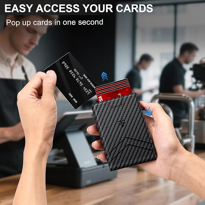 Wallet for Men Wallet with Slim Pop Up Card Holder for 12-14 Cards, RFID - Image 4