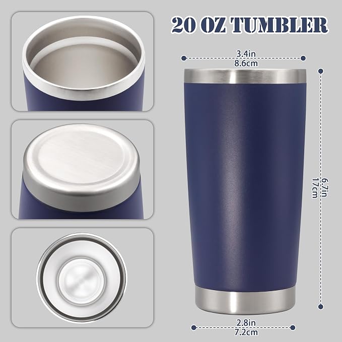 20 oz Tumbler with lid Double Wall Vacuum Insulated Tumblers Stainless Steel - Image 5