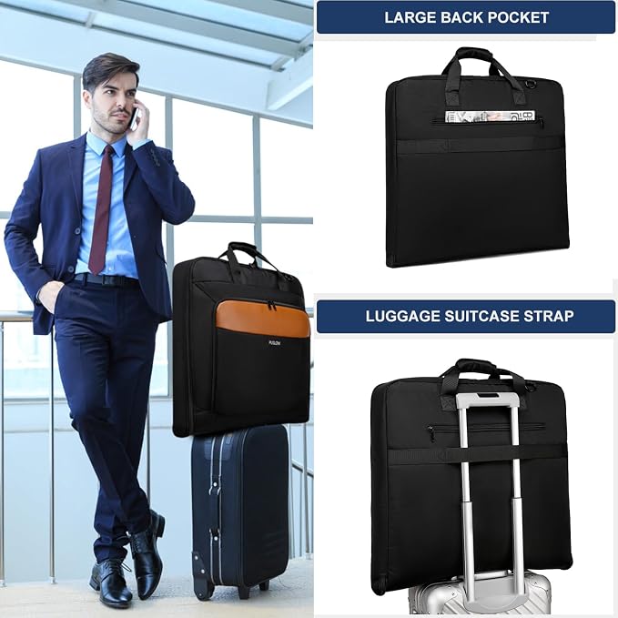 Garment Bag Travel Suit Bag for Men Large 40-Inch Carry on Garment Bag Up to 3 - Image 6