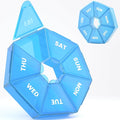 Weekly Pill Organizer, 2 Pack Portable Pill Box Medicine case 6 Colors New by Gelibo