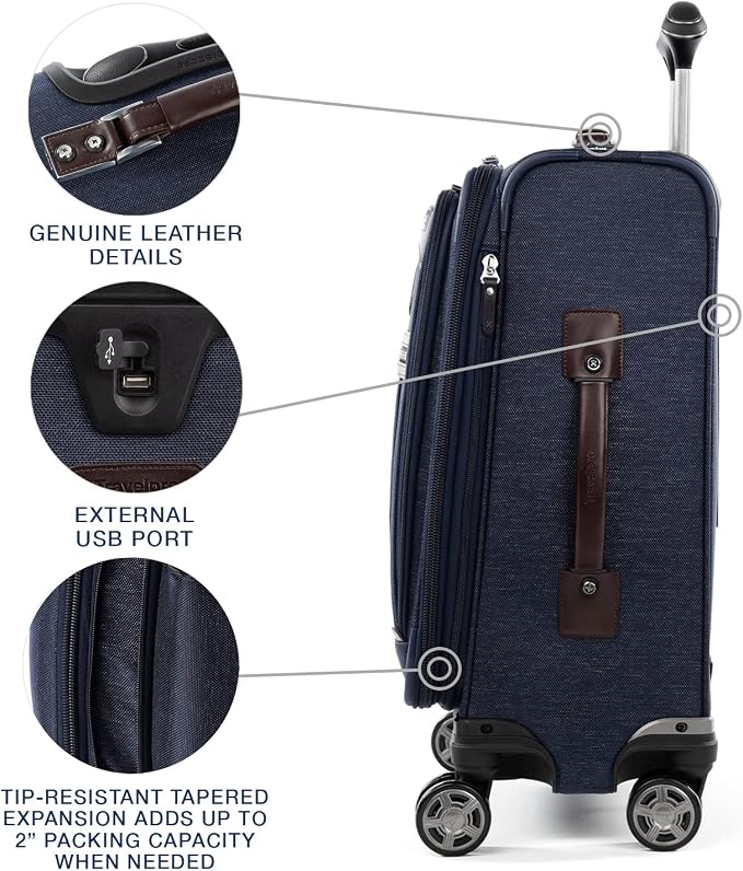 Travelpro Platinum Elite Softside Expandable Carry on Luggage, 8 Wheel Spinner - Image 4