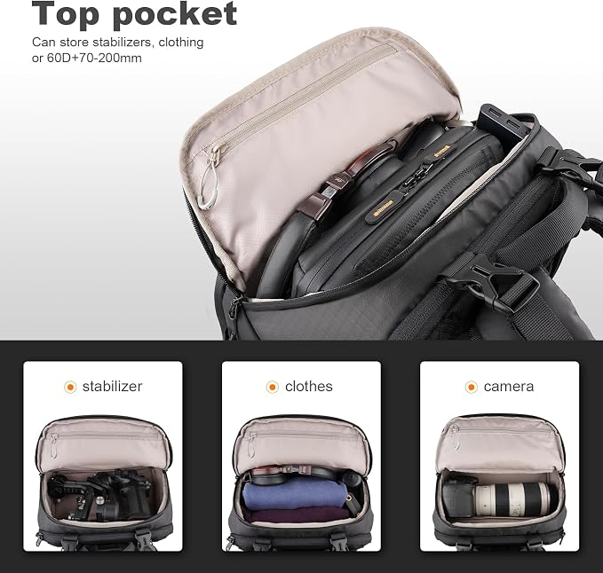 Besnfoto Camera Backpack for Photographer Expandable Waterproof Camera Bag for - Image 4
