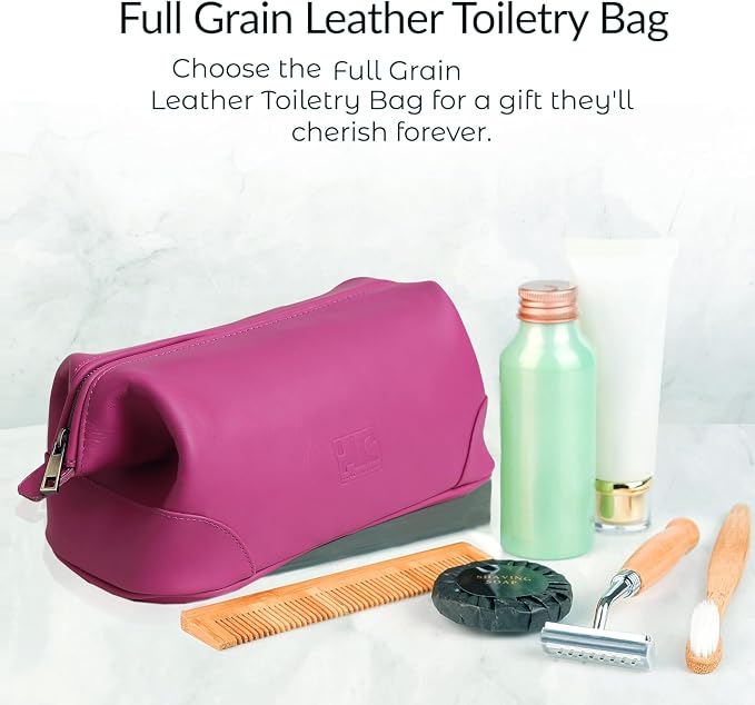 HLC Leather Toiletry Bag for Men - Image 6