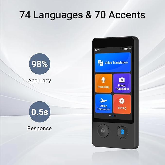 Translator Device W12S Support 144 Languages and Accents 98% High Accuracy - Image 2