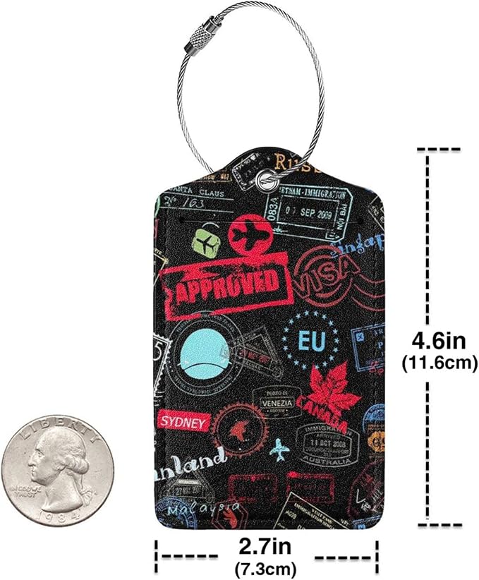 2 Pack Luggage Tags for Suitcases Women Men Kids, Go Travel-World Bag Tags for - Image 4