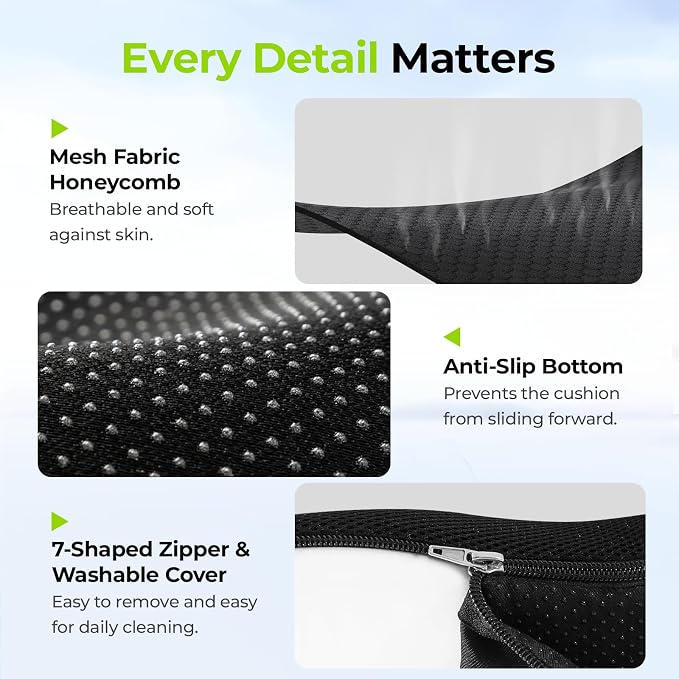 AUVON Ergonomic Donut Pillow Seat Cushion - Image 6