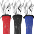 3 Pack Reusable Flatware Sets Knife, Chopsticks by Arroyner