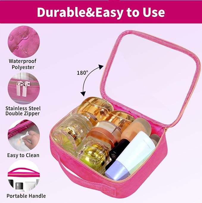 TSA Approved Travel Toiletry Bag, 2 Pack Clear Makeup Bags - Image 5