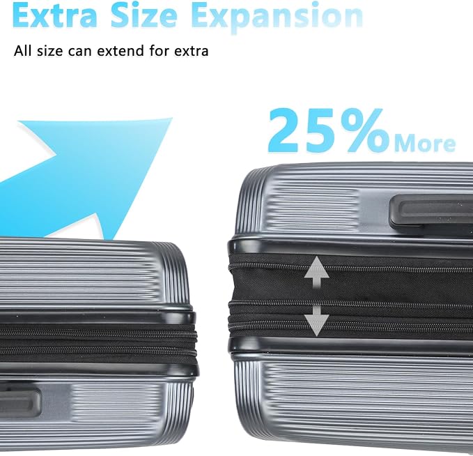 Luggage Sets 2 Piece, 20/28 Inch Lightweight Expandable PC Hardside Durable - Image 3