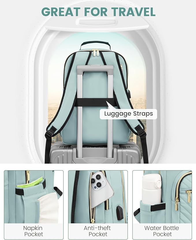 LOVEVOOK Laptop Backpack for Women, Travel Computer Work Bags - Image 4