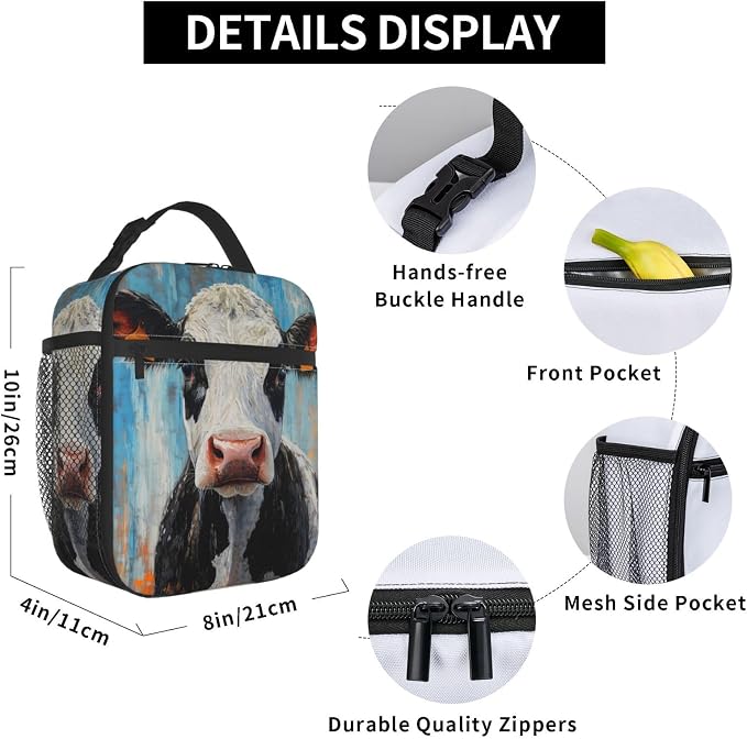 Cow Lunch Box for Kids Aldults, Realistic Animal Reusable Thermal Insulation - Image 6