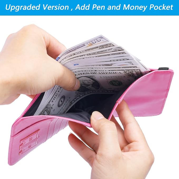 Passport Holder Cover Wallet Travel Essentials RFID Blocking Leather Card Case - Image 3