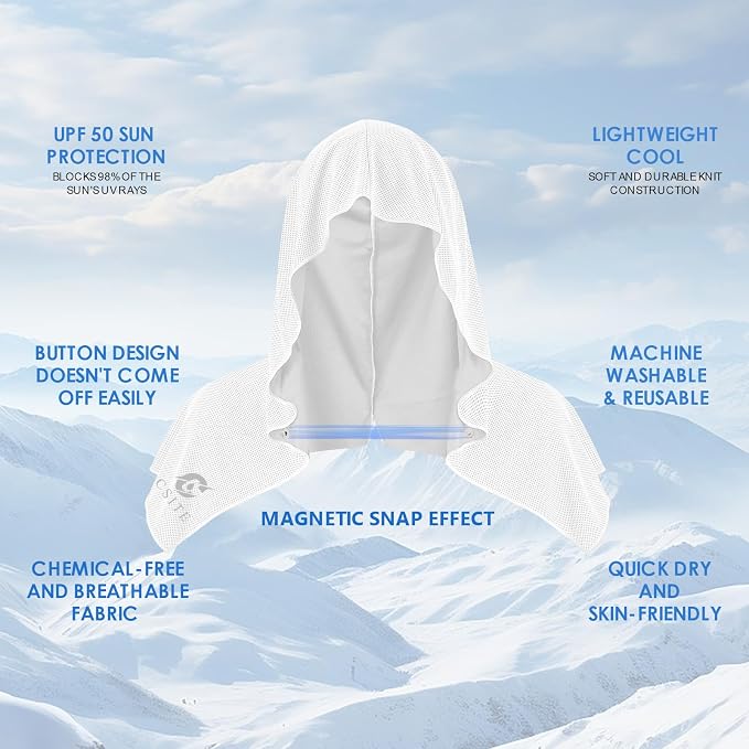 3 Pack Cooling Hoodie Towels for Neck and Face, UPF 50 Sun Protection & Instant - Image 2