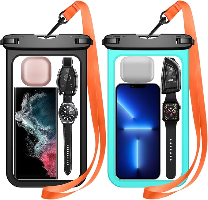 Temdan 2 Pcs Waterproof Phone Pouch, Universal IPX8 Waterproof Cell Phone Case by Temdan