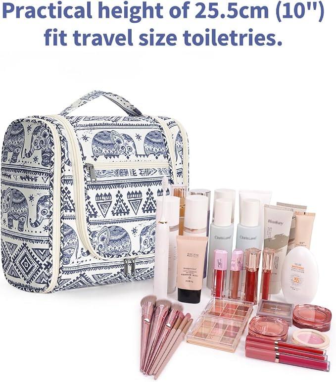 Narwey Hanging Toiletry Bag for Women Travel Makeup Bag Organizer Toiletries - Image 4