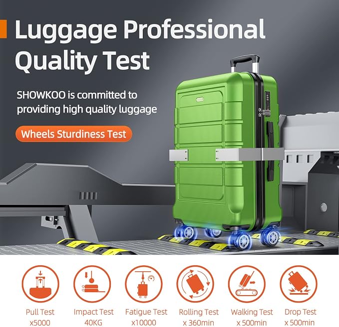 SHOWKOO Luggage Sets Expandable PC+ABS Durable Suitcase Sets Double Wheels TSA - Image 8