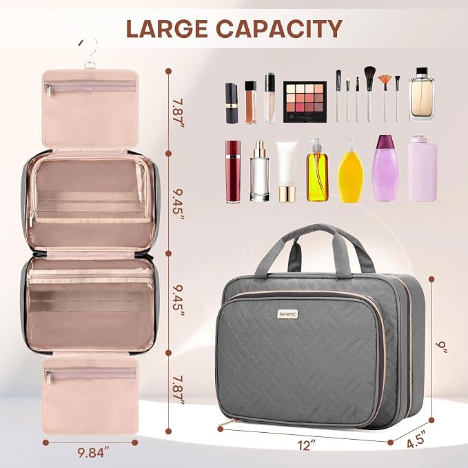 Toiletry Bag for Women with Jewelry Organizer Compartment, Jewelry Boxes for - Image 2