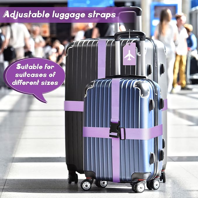 Weewooday 8 Pcs Luggage Straps Suitcase Tags Set - Image 6