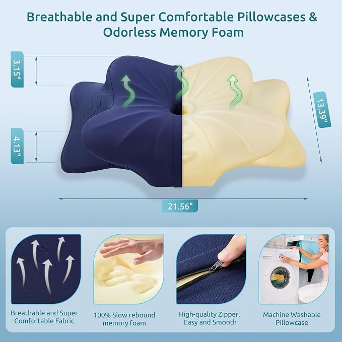 DONAMA Cervical Pillow for Neck and Shoulder, Contour Memory Foam Pillow - Image 3