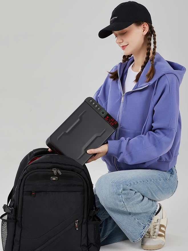Portable Gun Pistol Safe with LCD Display of Temp, Biometric Fingerprint - Image 7