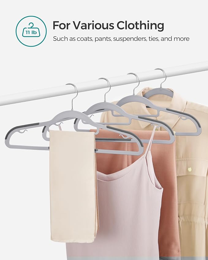 SONGMICS Pack of 50 Coat Hangers, Space-Saving Plastic Clothes Hangers - Image 7
