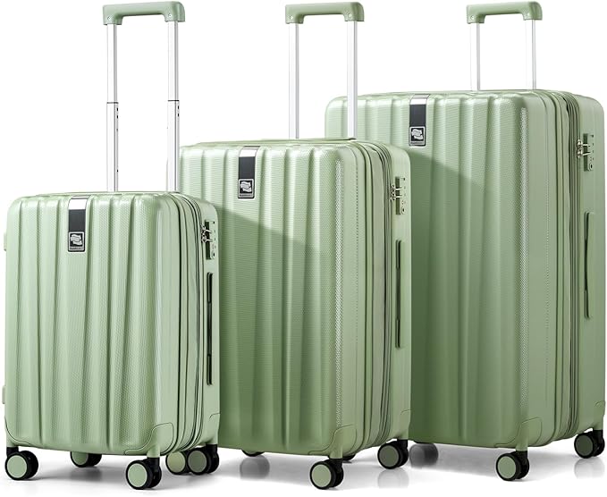 Hanke Expandable Hardshell Luggage Sets 3 piece Carry on Luggage by Hanke