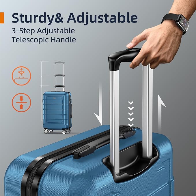 SHOWKOO Luggage Sets Expandable PC+ABS Durable Suitcase Sets Double Wheels TSA - Image 5