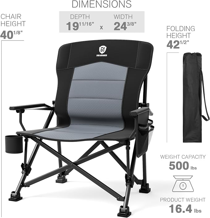 EVER ADVANCED Oversized Folding Camping Chair - Image 8