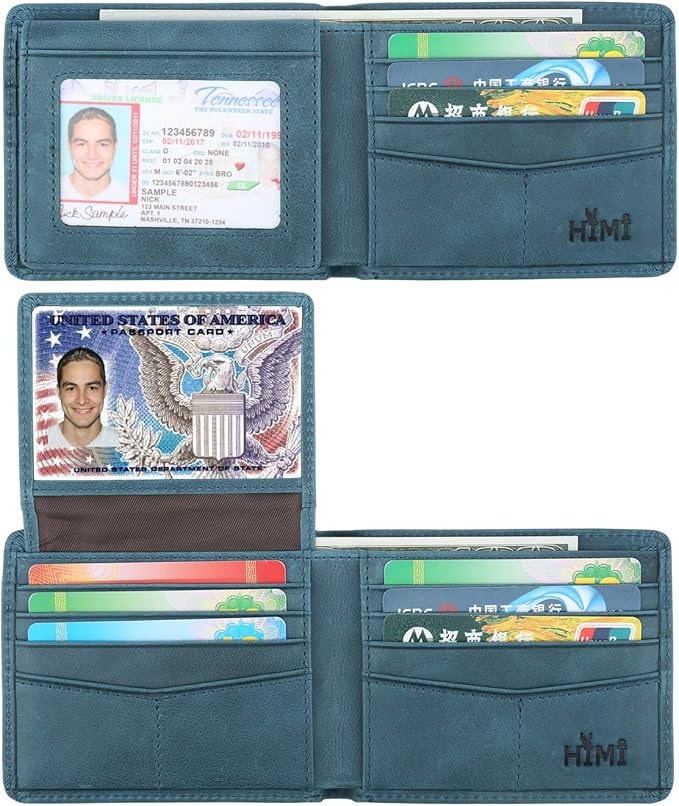 Wallet for Men-Genuine Leather RFID Blocking Bifold Stylish Wallet by WelcometoHIMI
