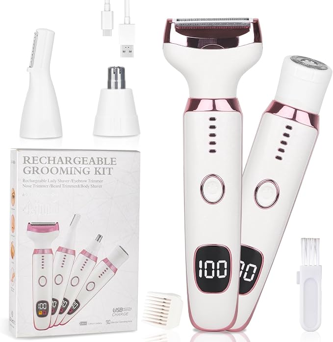 Electric Razors LED Display for Women Men, 2025 Wet/Dry Lady Shaver, 4 in 1 by BeanifyElectricRazor
